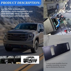 1Pcs Amplifier Rack/Plate/Board Fits 2019-2024 GM Truck Silverado Sierra 1/2 PVC