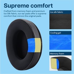 Replacement Ear Pads for HyperX Cloud Stinger / II / Alpha – Cooling Gel Black