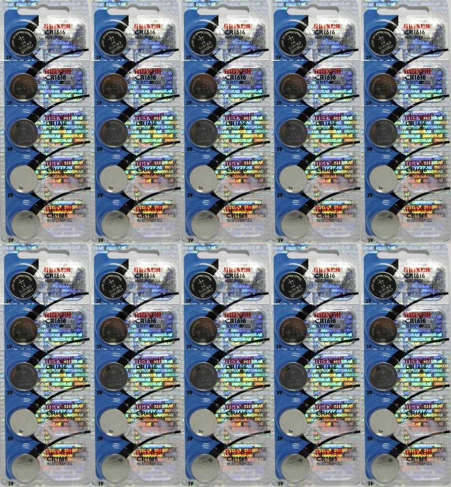 50 Maxell CR1616 1616 Lithium 3V Batteries Hologram