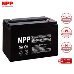 6V 200Ah AGM Deep Cycle Rechargeable Battery For Golf Cat RV Boat Solar