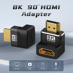 4 Pack 8K HDMI 2.1 Male to Female Adapter Connector up down Left Right Angle 90