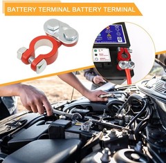 Universal 2 Car Battery Terminal Connector Top Post Positive Negative Heavy Duty