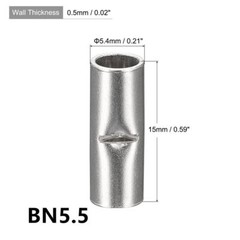 10-100Pcs 2-22 AWG Non-Insulated Copper butt Splice connectors terminal barrel