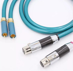 Pair OCC Copper Conductor Cord XLR to RCA HiFi Audio Extension Interconnect Wire
