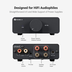 Fosi Audio V3 Amplifier Audio Stereo TPA3255 Class D Amp 2 Channel Speakers HiFi