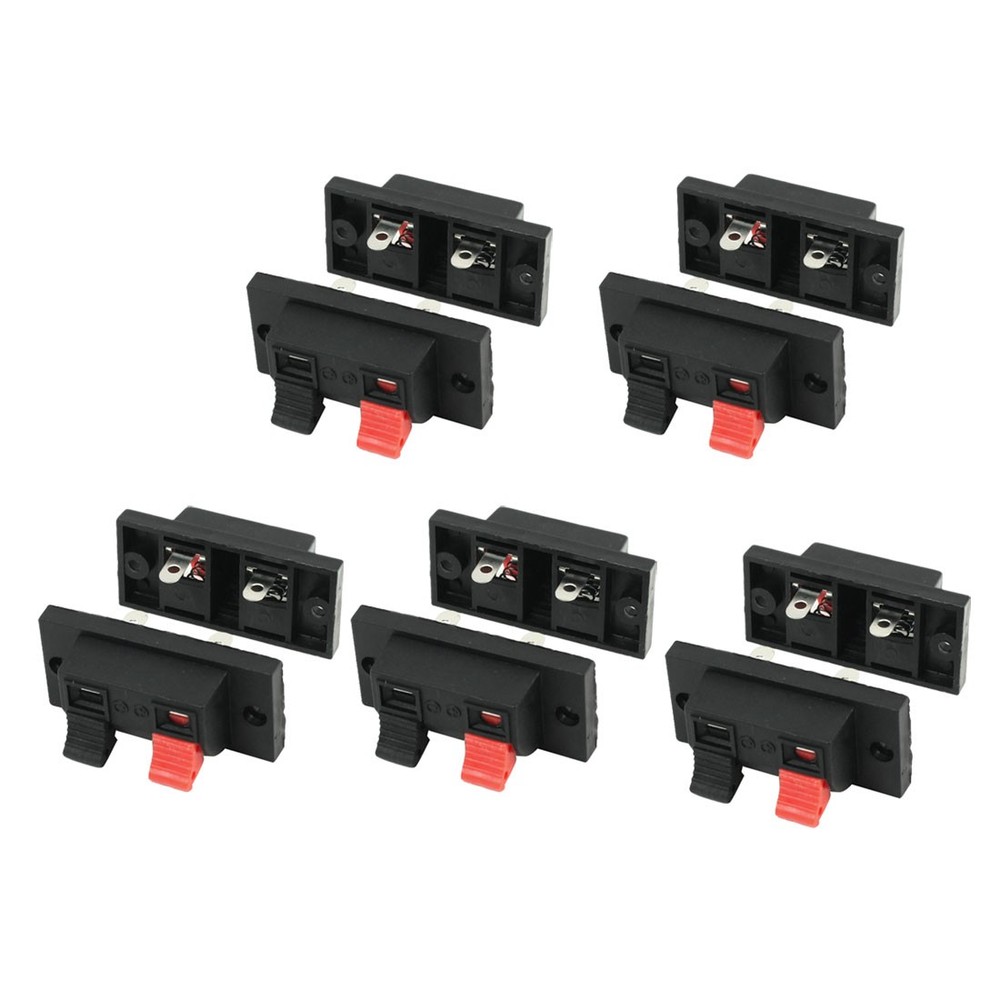 10Pc One Row 1 Black 1 Red 2 Position Speaker Terminal Plate 53x24mm