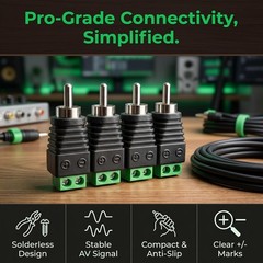 1-500Pcs of Speaker Wire Cable to Audio RCA Male Connector Adapter Jack Plug Lot