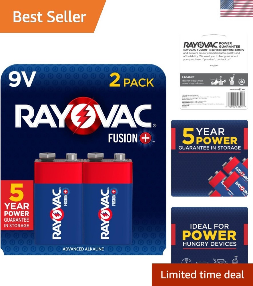 Fusion 9V Alkaline Batteries 2 Pack – Powering High-Drain Devices Efficiently