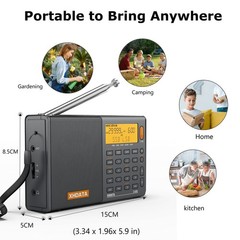 XHDATA D-808 Professional Portable Radio | FM Stereo/SW/MW/LW/Air Band Receiver