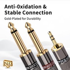 3.5mm TRS to Dual 6.35mm TS Y Splitter Cable, 1/8 to 1/4 Stereo Audio Cord, 6.56