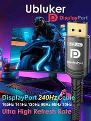 10K 8K DisplayPort 2.1 Cable 54Gbps, DP to DP Cord 4K 240Hz