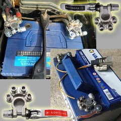 2PC PREMIUM 4 Way Car Battery Terminal Clamp Connectors Quick Release Disconnect