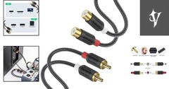 Durable 6 Feet RCA Male to Female Cable – Gold Plated for Minimal Signal Loss