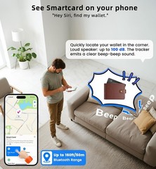 Wallet Tracker, MFi Certified for IOS, Ultra-Thin IP68 Anti-Loss Locator for iOS