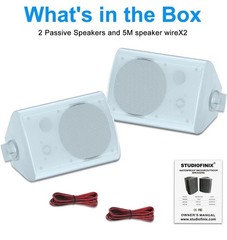 2 Pack 6.5″ 400W Outdoor Speakers Waterproof Wall Mount Patio Garage Pool Marine