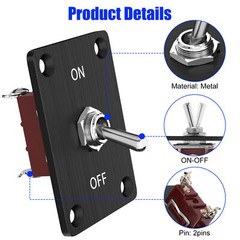 2x Heavy Duty Toggle Switch SPST 2Pin On-Off Amp 30A 12VDC/15A 250VAC/20A 125VAC