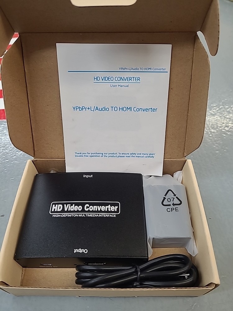 YPbPr Component to HDMI Converter Stereo Audio Video L/R 5RCA RGB Adapter 1080P