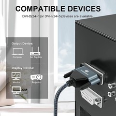 DVI-D To DVI-D Cable Dual Link 24+1 Male Video Cable Adapter Gold Plated 3.3FT