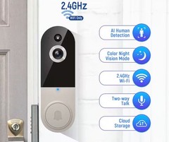 Wireless Video Doorbell Camera 1080p with Clear Night Vision for Front Door