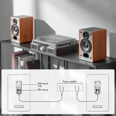 High Quality 2-Way Bookshelf Speakers – Wood Pair^-