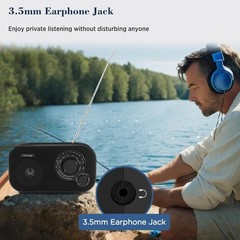AM/FM Portable Radio, Easy to Use, Wall or Battery Operated for Home & Outdoor