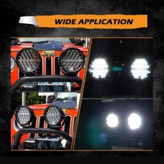 AUXBEAM 7″ 240W LED Work Lights Pods Bar Spot Driving Lamp + Protective Covers