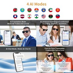 AI Smart Glasses for Men Women, Real-Time Translation Glasses with ChatGPT, W…