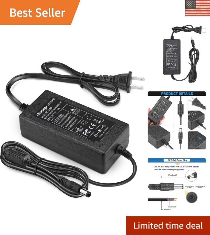 Lightweight 12V 3A Desktop Power Supply | Durable ABS & Overload Protection