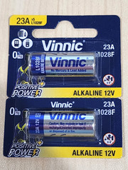 2 pack VINNIC 23A A23 12v Alkaline Battery MN21 MN23 23AE GP23 23A L1028F