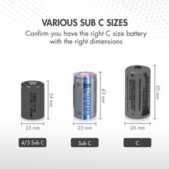 Tenergy Sub C and 4/5 Sub C High Capacity 1.2V NiMH Rechargeable Batteries Lot