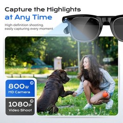 Domars AI Smart Glasses 8MP Camera ChatGPT Bluetooth Call Voice video Record