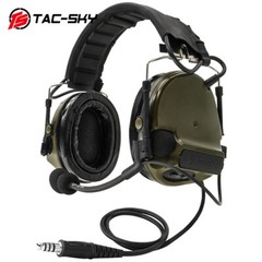 TS TAC-SKY COMTAC III Tactical Headse Removable headband & K 2 Pin Plug Ptt