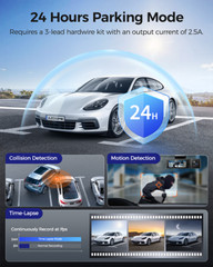 4K+1080P+2.5K 3Channel Dashcam for Car WiFi GPS 24H Parking Mode Fatigue Remind