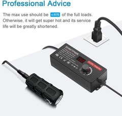Universal DC Power Supply Adapter 3.5V to 24V with 14 Tips and LCD Display