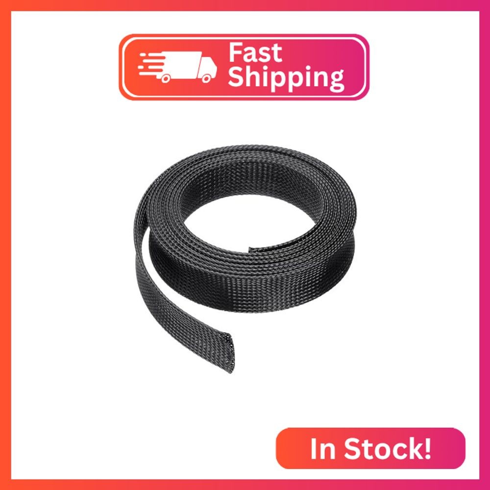 uxcell 10 Ft – 1.25 Inch Expandable Braided Cable Sleeve, PET Cable Management W