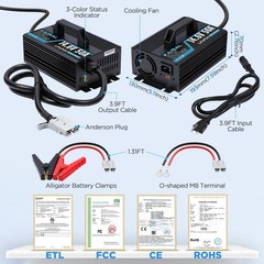12V 50A Lithium Battery Charger 14.6V 50A Fast LiFePO4 Charger 0V Wake Up 12 …