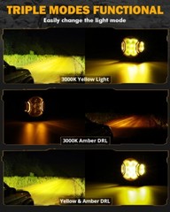 AUXBEAM 3″inch 108W Side Shooter LED Work Driving Light Spot Fog Pods Amber DRL