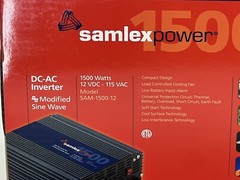 Samlex Power SAM-1500-12 DC-AC Inverter 1500 WATTS 12 VDC – 115 VAC
