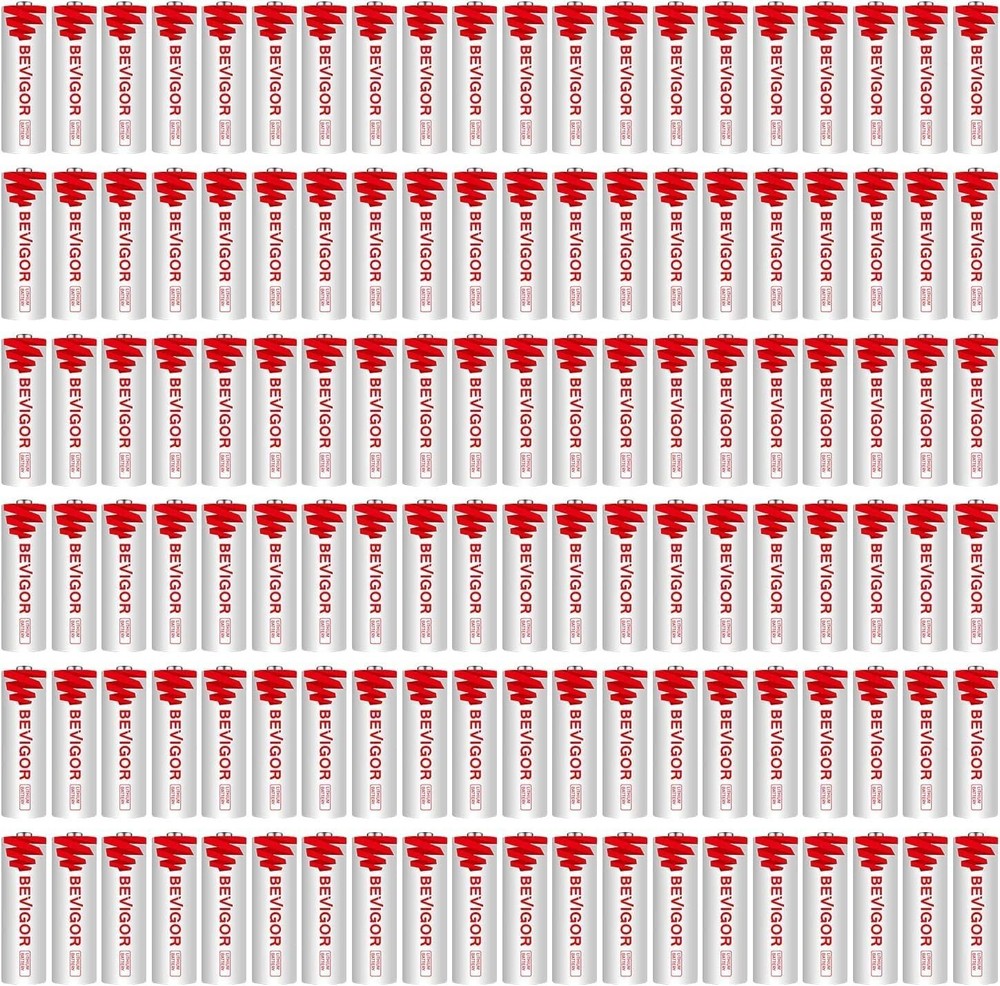 BEVIGOR Lithium AA Batteries, 120 Bulk Pack 1.5V 1 Count (Pack of 120)