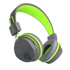 JLab Audio Neon Bluetooth Folding Headphones w/ Universal Mic – Gray/Green