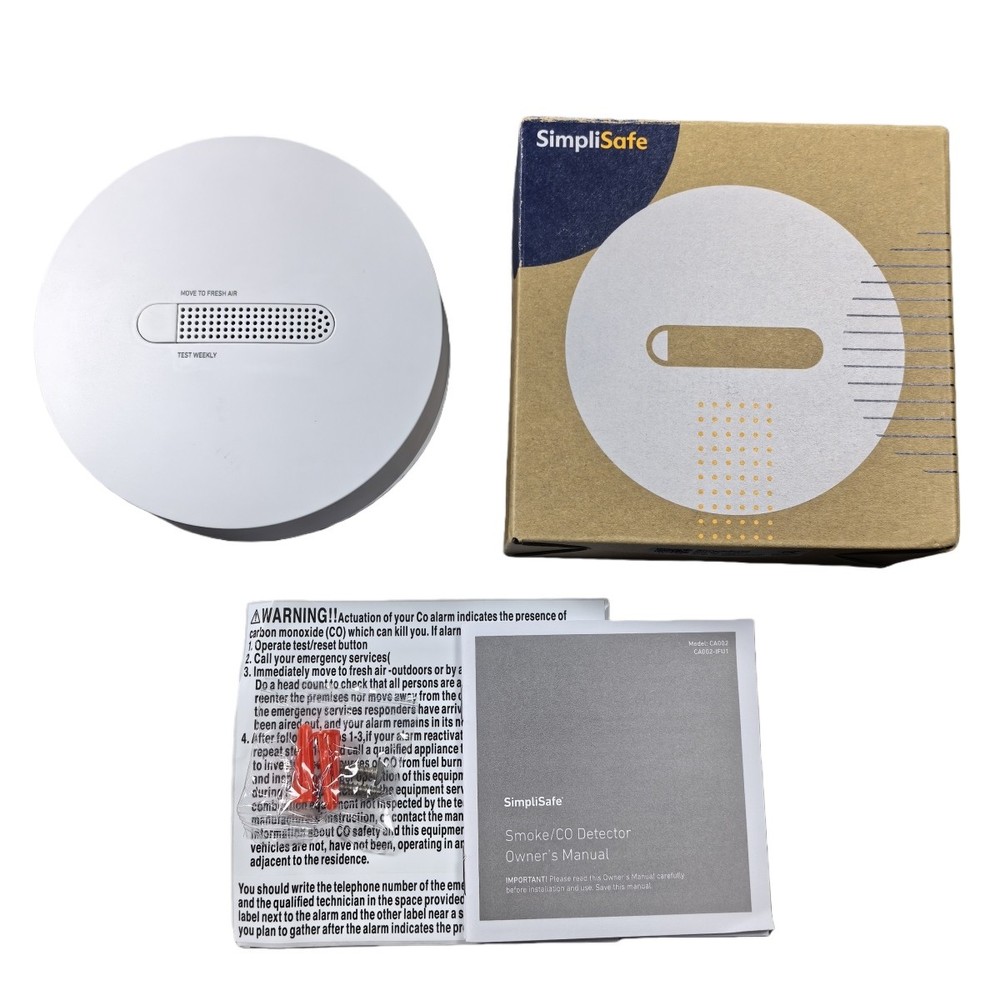 SimpliSafe Smoke & Carbon Monoxide Detector Smoke Alarm Security Latest Gen