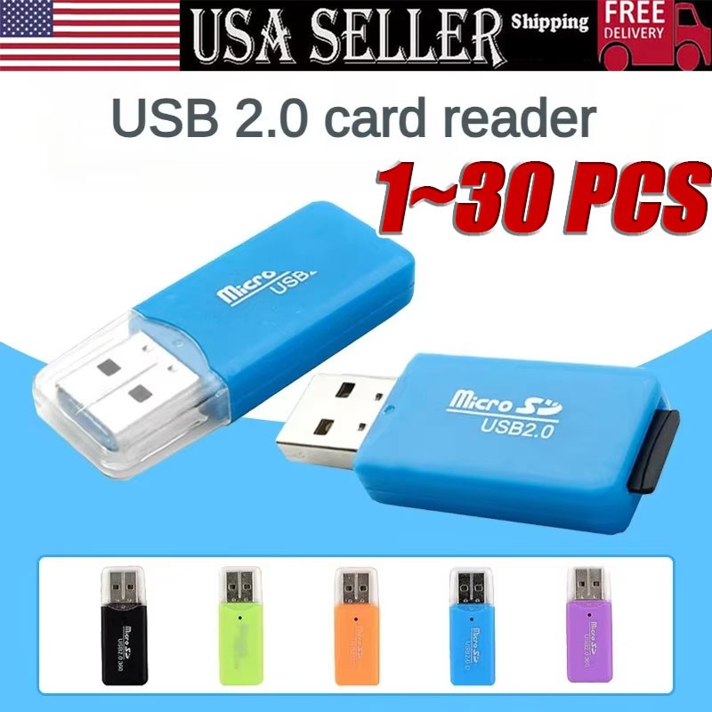 Mini USB 2.0 Micro SD TF Card Reader Adapter Plug For Laptop Phone Tablet