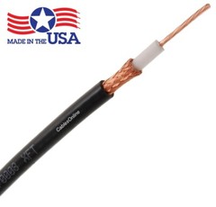 250ft RG8X Mini-RG8 50-Ohm Bare-Copper Made-in-The-USA Bulk Coax Cable, Black