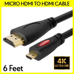 6 Feet Micro HDMI Cable Micro HDMI to HDMI Cord Adapter Tablet Camera TV Monitor