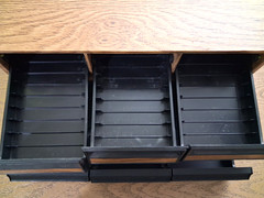 Lot Of 2 Vintage 3 Drawer Cabinet Cassette Tape Holder Storage Faux Wood