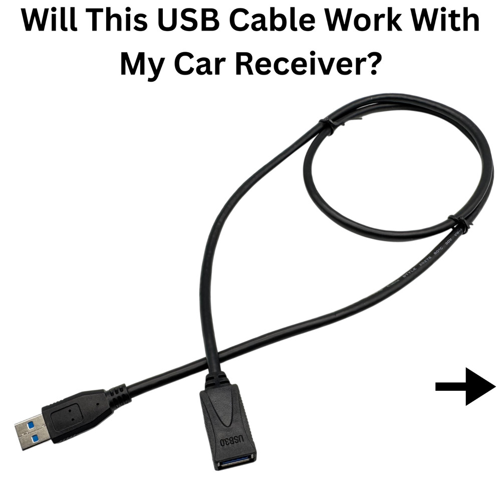 USB Extension Cable for PIONEER AVH600EX AVH-600EX Car Radio