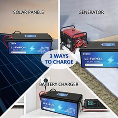 24V 100AH 2560Wh LiFePO4 Lithium Battery w/Bluetooth Communication BMS,From USA