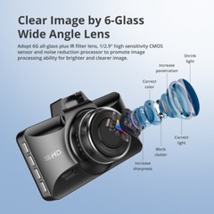 AZDOME Dual Lens Dash Cam ADAS 1080P FrontRear Car DVR Driving Recorder G-Sensor