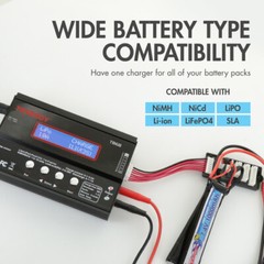 Tenergy TB6B 1S-6S Balance Charger for NiMH/NiCD/Li-PO/Li-Fe Packs+Power Supply