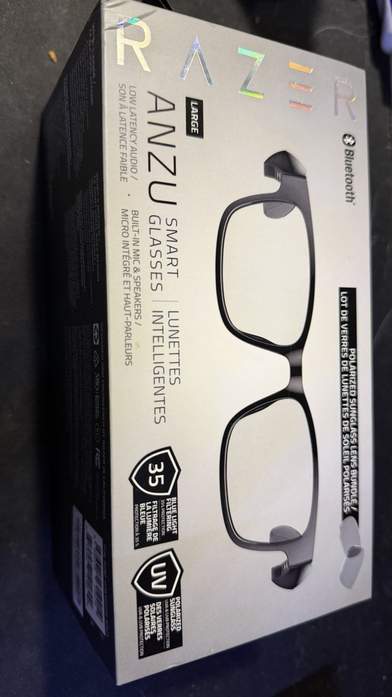 Razer Anzu Rectangle Large Regular Bluetooth Smart Glasses Complete In Box